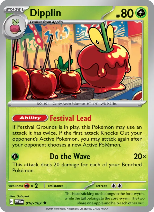 Dipplin - Twilight Masquerade - #18 - Near Mint - Pokemon Card