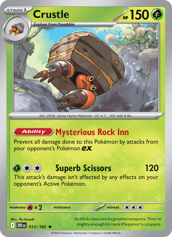 Crustle - Destined Rivals - #012 - Near Mint - Pokemon Card