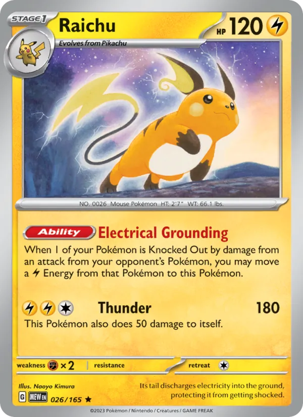Raichu #26/165 Scarlet & Violet 151 Near Mint Pokemon Card