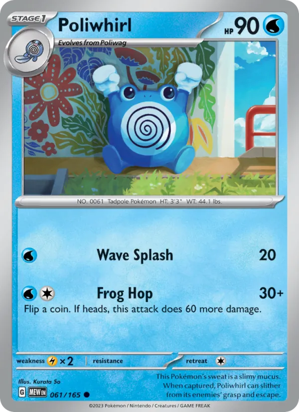 Poliwhirl #61/165 Scarlet & Violet 151 Near Mint Pokemon Card