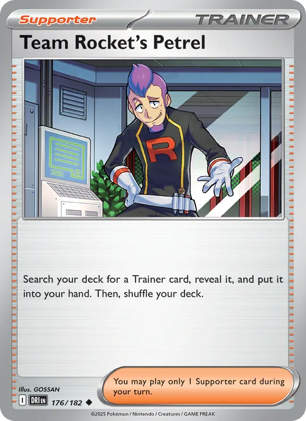 Team Rocket's Petrel - Destined Rivals - #176 - Near Mint - Pokemon Card