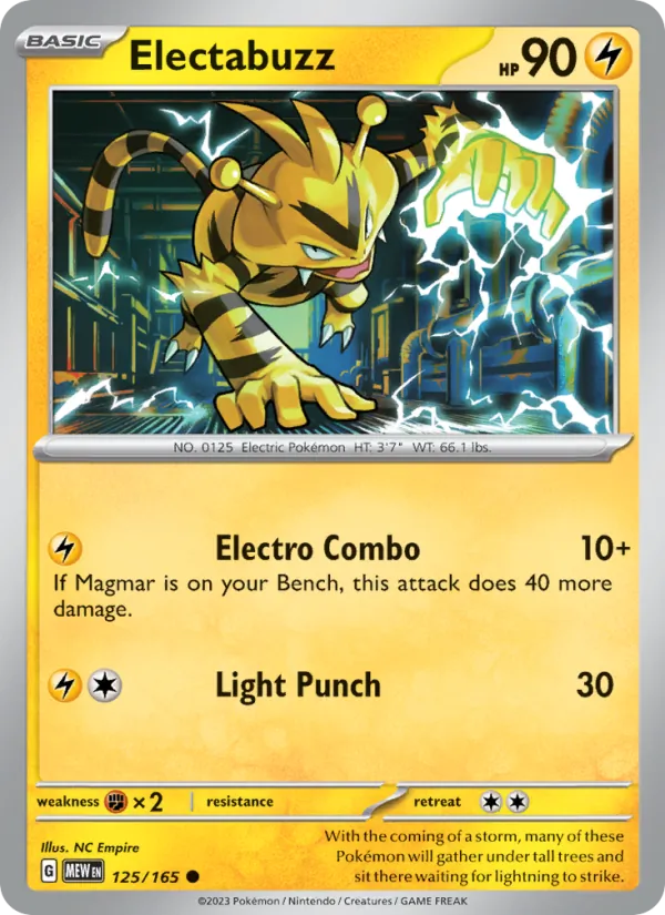 Electabuzz #125/165 Scarlet & Violet 151 Near Mint Pokemon Card