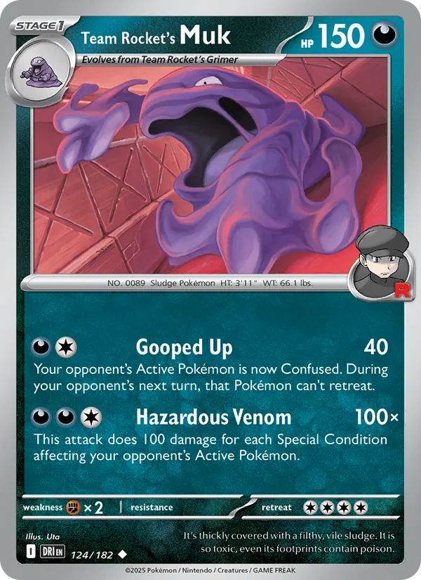Team Rocket's Muk - Destined Rivals - #124 - Near Mint - Pokemon Card