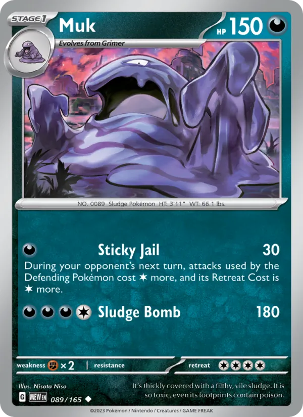 Muk #89/165 Scarlet & Violet 151 Near Mint Pokemon Card