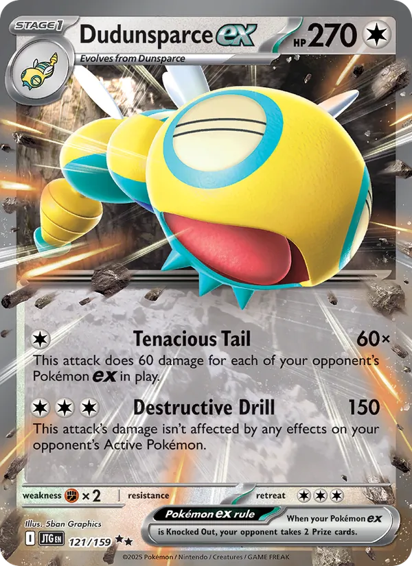 Dudunsparce ex - Journey Together - #121 - Near Mint - Pokemon Card