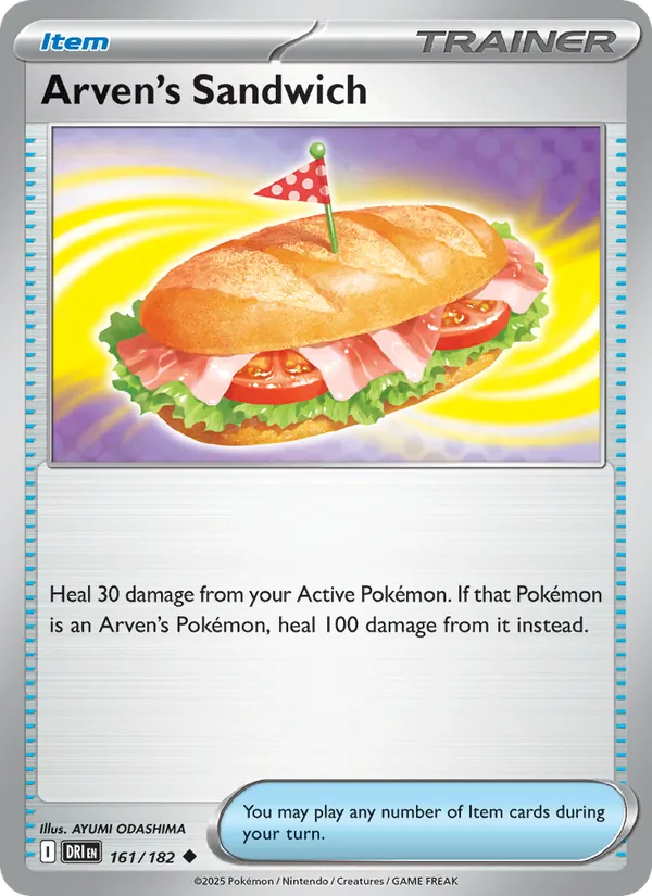 Arven's Sandwich - Destined Rivals - #161 - Near Mint - Pokemon Card
