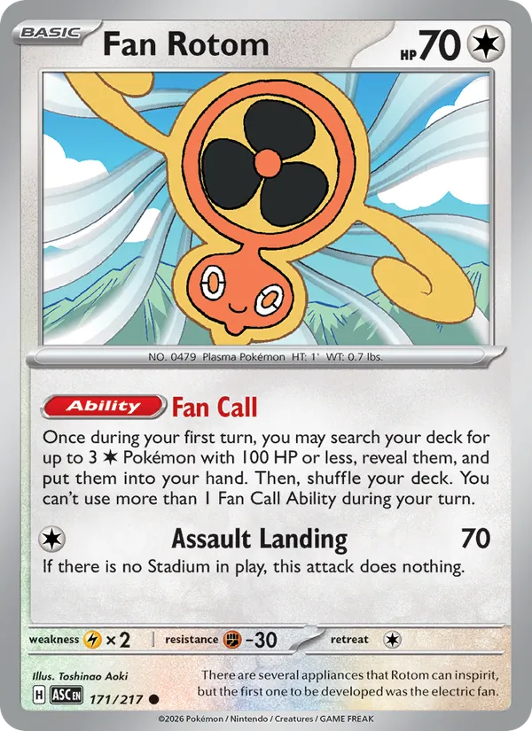 Fan Rotom - Ascended Heroes - #171 - Near Mint - Pokemon Card
