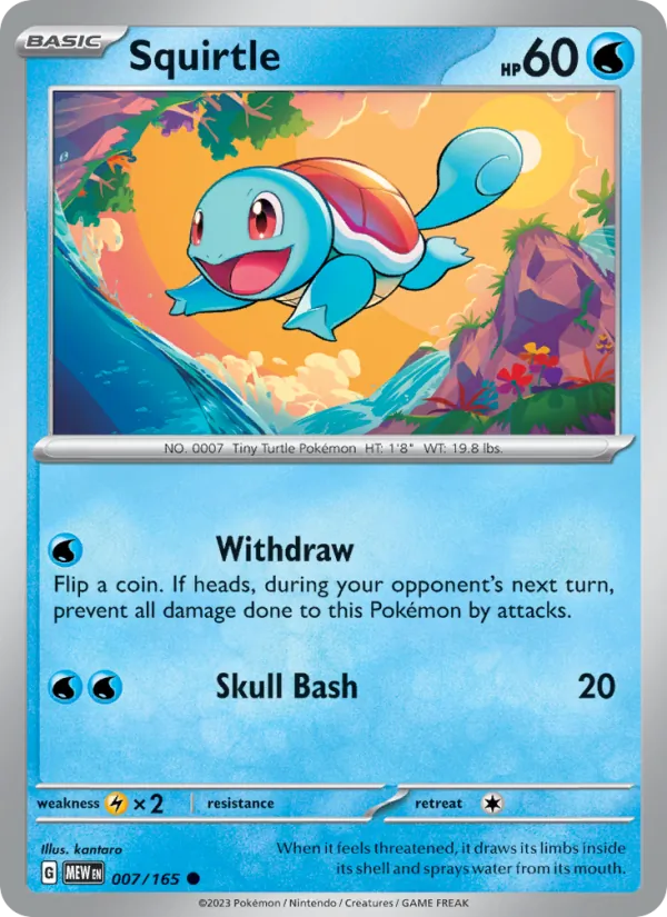Squirtle #7/165 Scarlet & Violet 151 Near Mint Pokemon Card