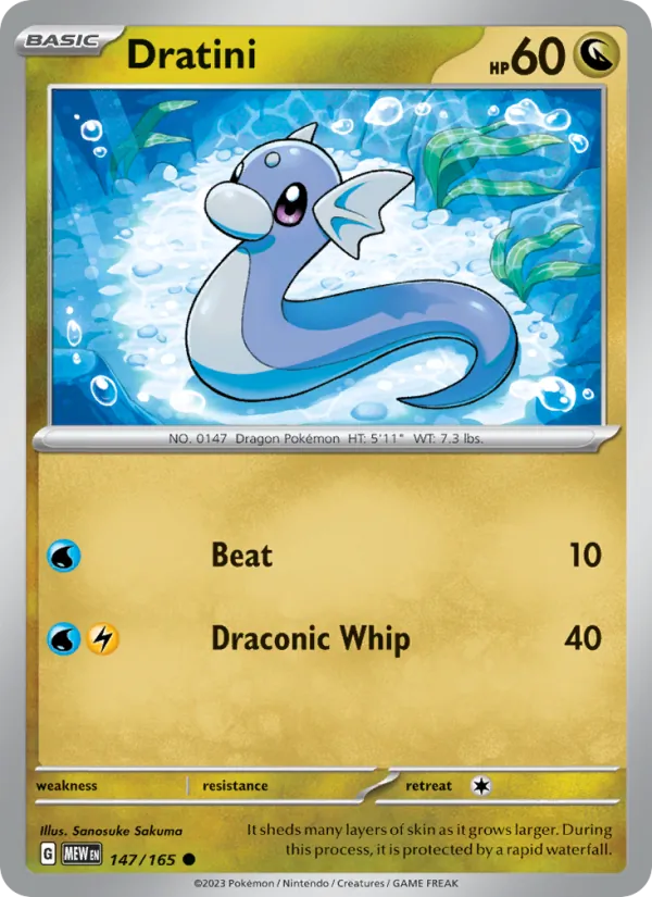 Dratini #147/165 Scarlet & Violet 151 Near Mint Pokemon Card