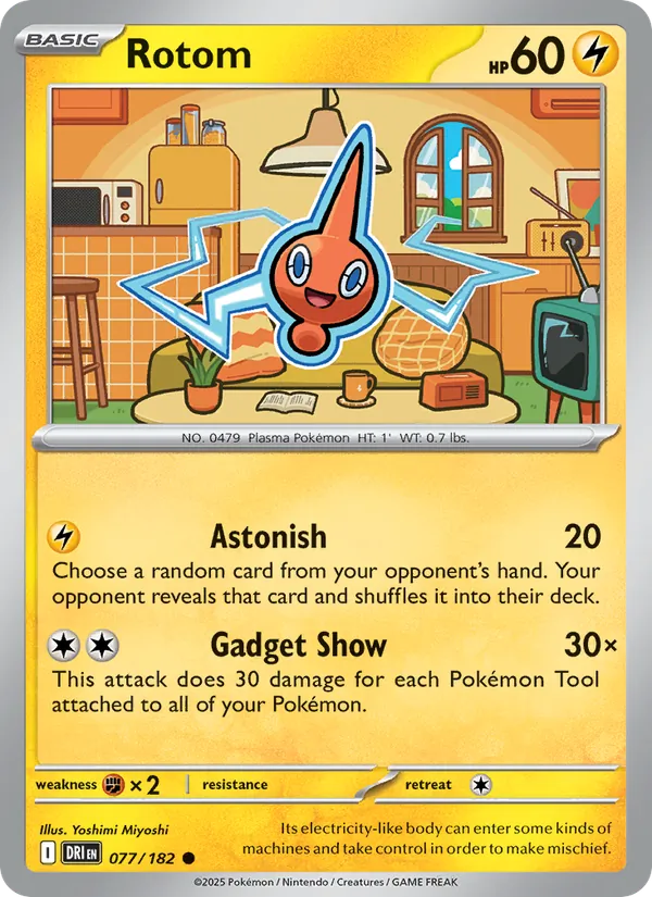 Rotom - Destined Rivals - #077 - Near Mint - Pokemon Card