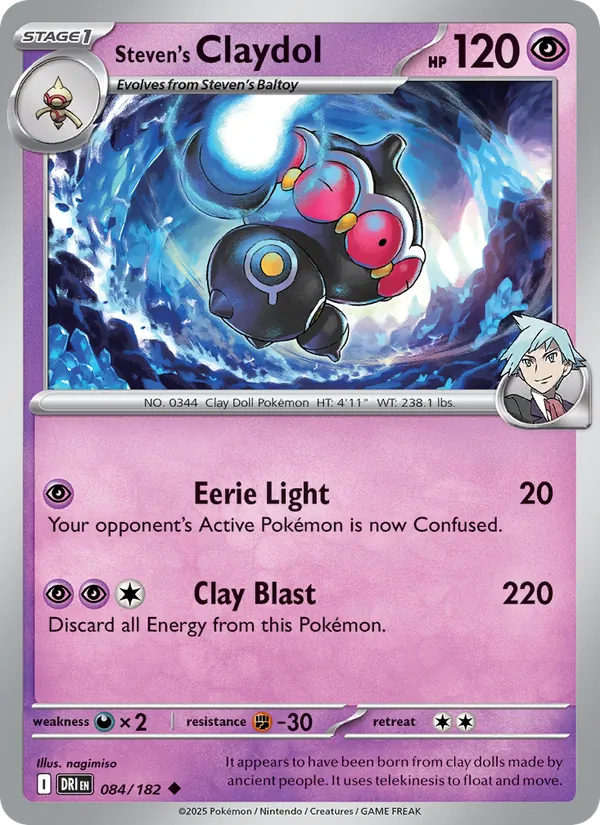 Steven's Claydol - Destined Rivals - #084 - Near Mint - Pokemon Card