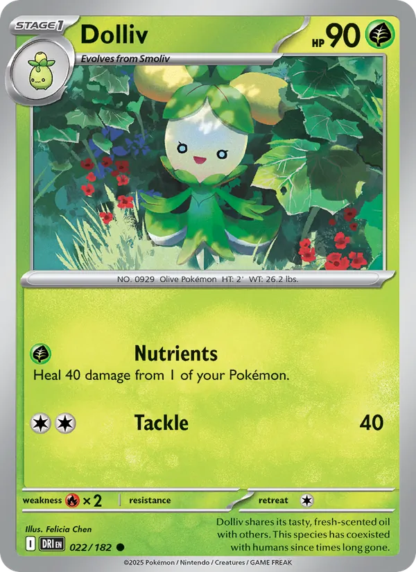 Dolliv - Destined Rivals - #022 - Near Mint - Pokemon Card