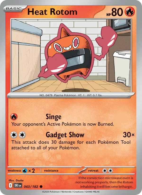 Heat Rotom - Destined Rivals - #043 - Near Mint - Pokemon Card