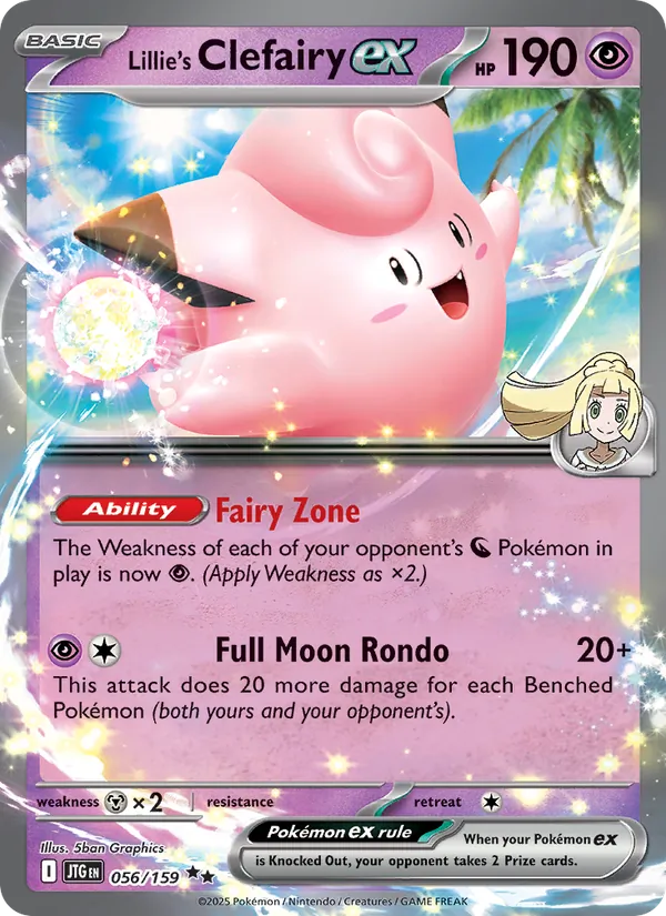 Lillie's Clefairy ex - Journey Together - #056 - Near Mint - Pokemon Card