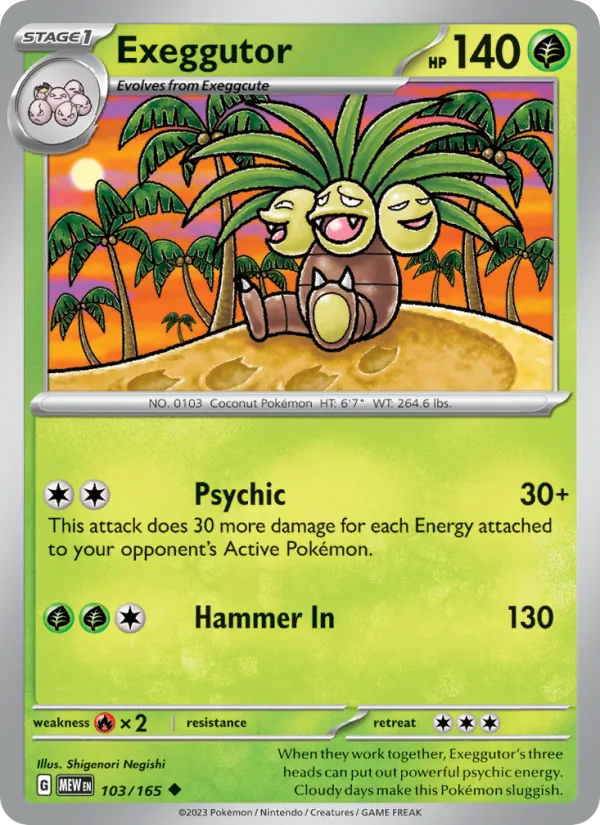 Exeggutor #103/165 Scarlet & Violet 151 Near Mint Pokemon Card