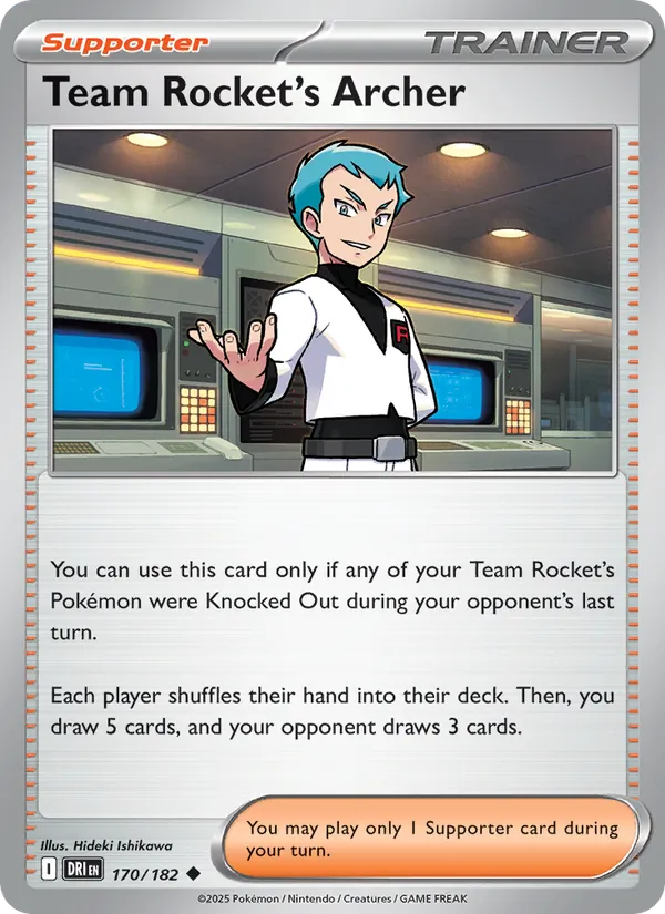 Team Rocket's Archer - Destined Rivals - #170 - Near Mint - Pokemon Card