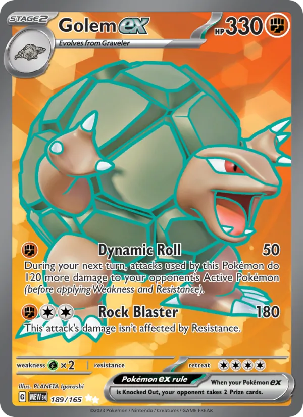 Golem ex #189/165 Scarlet & Violet 151 Near Mint Pokemon Card