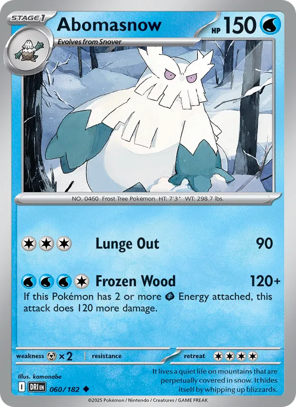 Abomasnow - Destined Rivals - #060 - Near Mint - Pokemon Card
