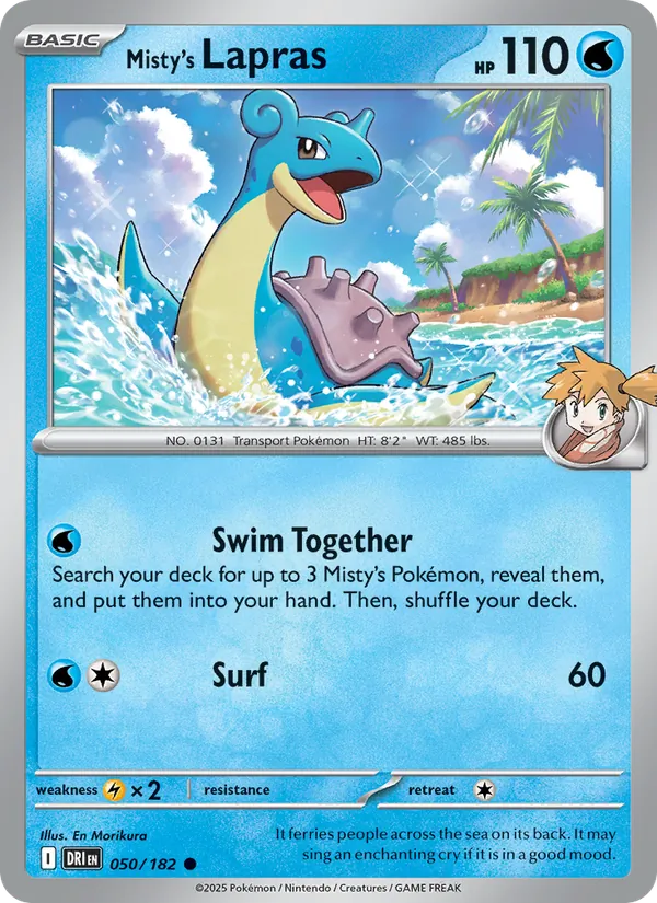 Misty's Lapras - Destined Rivals - #050 - Near Mint - Pokemon Card