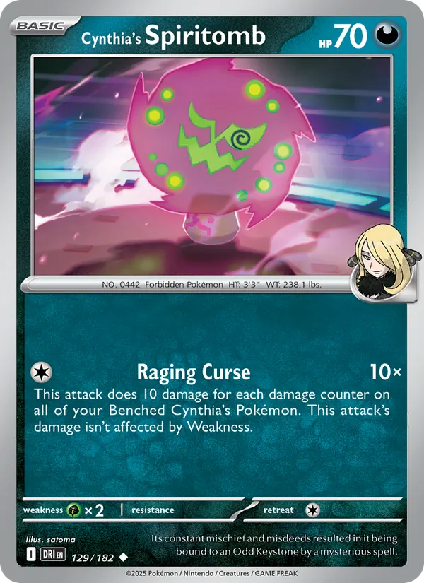 Cynthia's Spiritomb - Destined Rivals - #129 - Near Mint - Pokemon Card