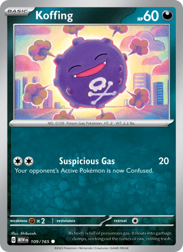 Koffing #109/165 Scarlet & Violet 151 Near Mint Pokemon Card