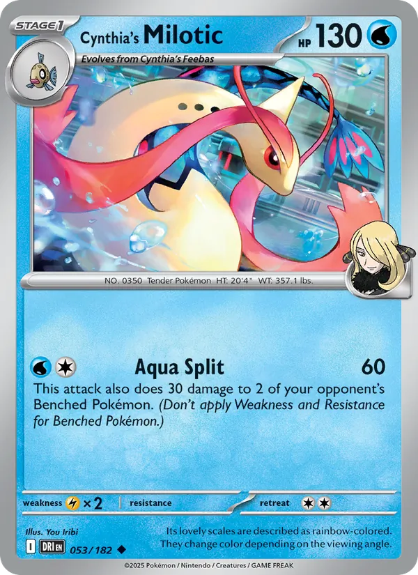 Cynthia's Milotic - Destined Rivals - #053 - Near Mint - Pokemon Card