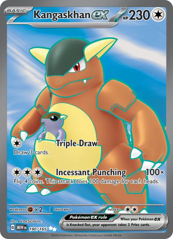 Kangaskhan ex #190/165 Scarlet & Violet 151 Near Mint Pokemon Card