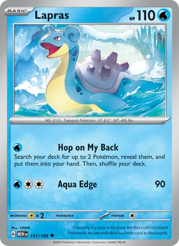 Lapras #131/165 Scarlet & Violet 151 Near Mint Pokemon Card