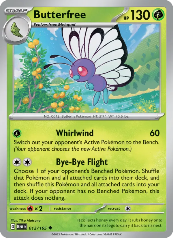 Butterfree #12/165 Scarlet & Violet 151 Near Mint Pokemon Card