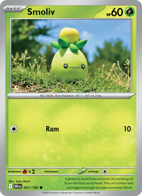 Smoliv - Destined Rivals - #021 - Near Mint - Pokemon Card