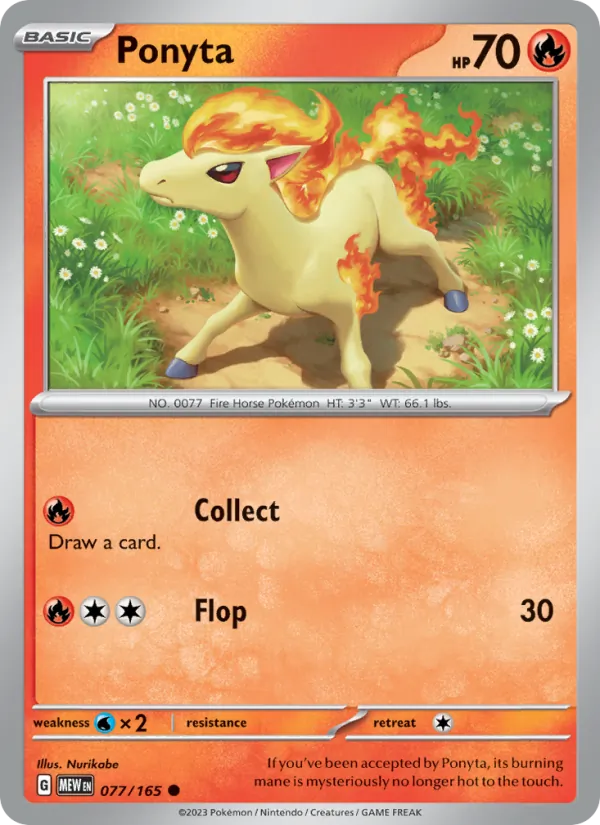 Ponyta #77/165 Scarlet & Violet 151 Near Mint Pokemon Card