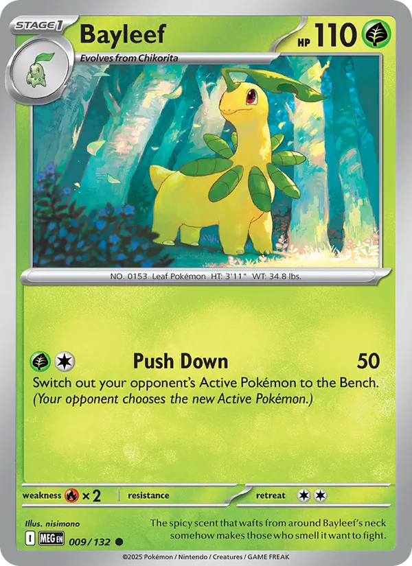 Bayleef - Mega Evolution - #9 - Near Mint - Pokemon Card