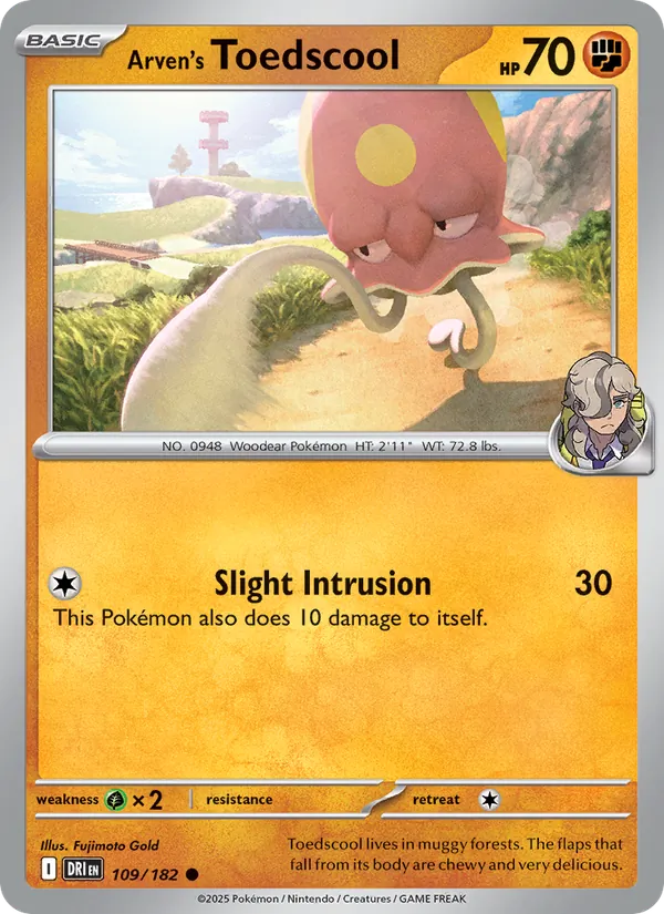 Arven's Toedscool - Destined Rivals - #109 - Near Mint - Pokemon Card