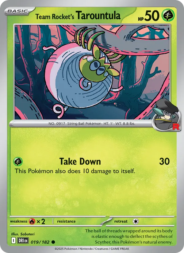 Team Rocket's Tarountula - Destined Rivals - #019 - Near Mint - Pokemon Card