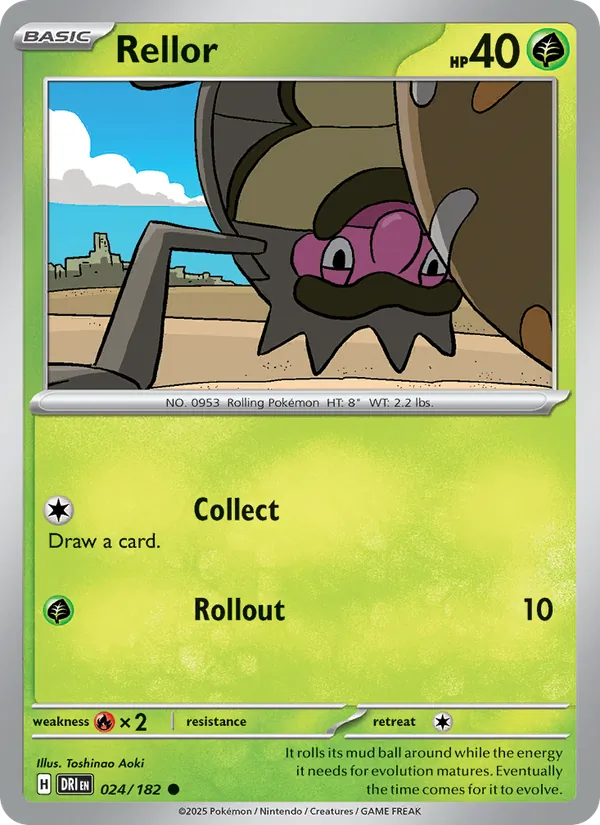 Rellor - Destined Rivals - #024 - Near Mint - Pokemon Card