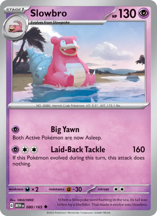 Slowbro #80/165 Scarlet & Violet 151 Near Mint Pokemon Card
