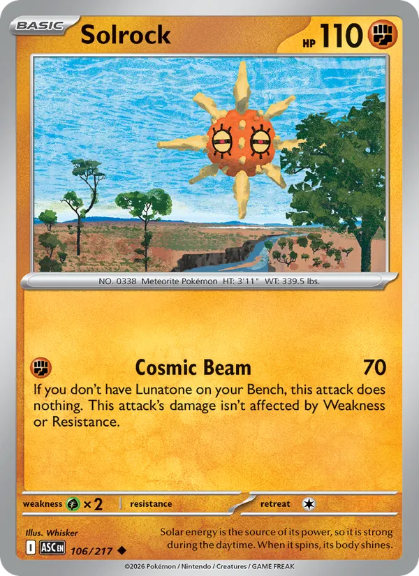 Solrock - Ascended Heroes - #106 - Near Mint - Pokemon Card