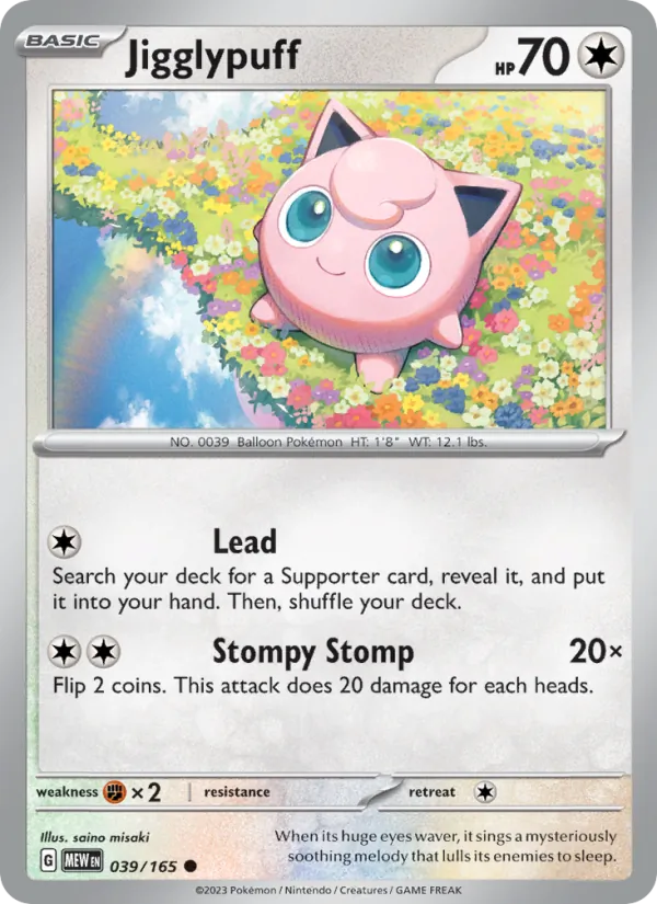 Jigglypuff #39/165 Scarlet & Violet 151 Near Mint Pokemon Card