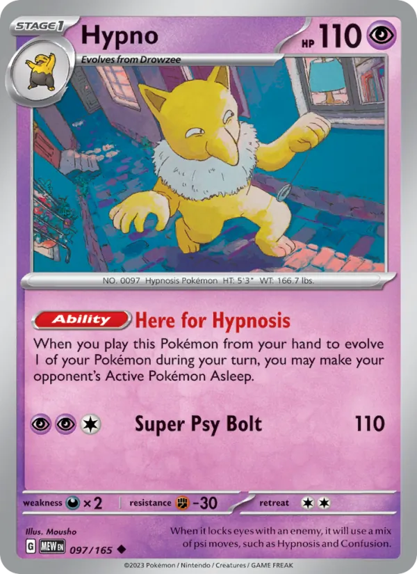 Hypno #97/165 Scarlet & Violet 151 Near Mint Pokemon Card