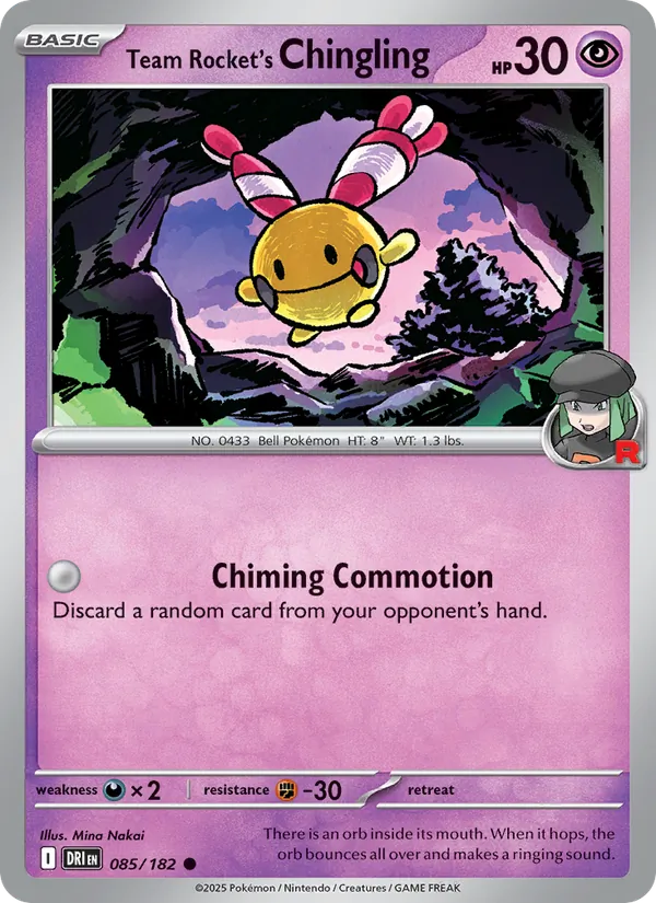 Team Rocket's Chingling - Destined Rivals - #085 - Near Mint - Pokemon Card