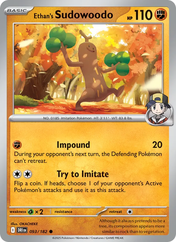 Ethan's Sudowoodo - Destined Rivals - #093 - Near Mint - Pokemon Card