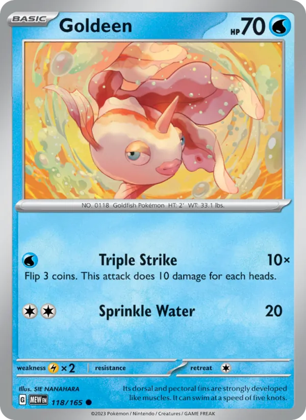 Goldeen #118/165 Scarlet & Violet 151 Near Mint Pokemon Card