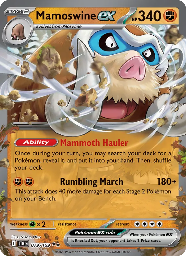 Mamoswine ex - Journey Together - #079 - Near Mint - Pokemon Card