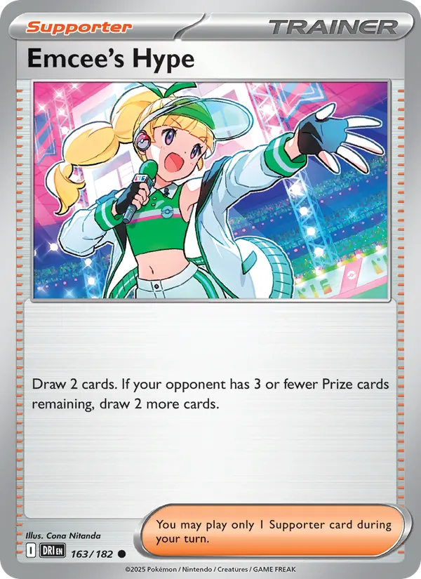 Emcee's Hype - Destined Rivals - #163 - Near Mint - Pokemon Card