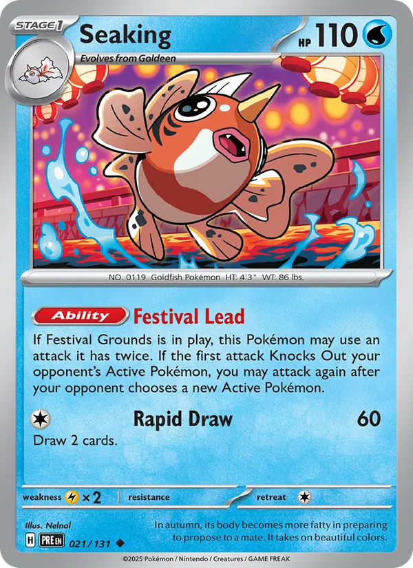 Seaking - Prismatic Evolutions - #21 - Near Mint - Pokemon Card