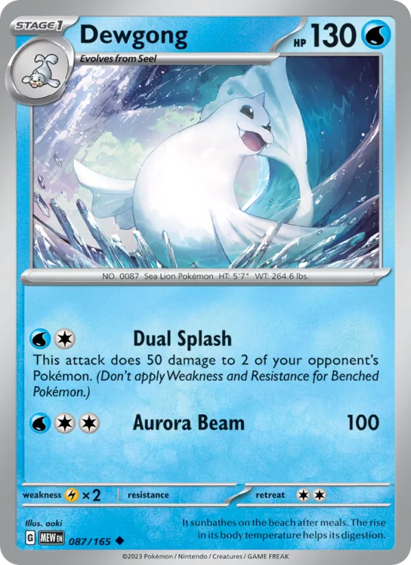 Dewgong #87/165 Scarlet & Violet 151 Near Mint Pokemon Card