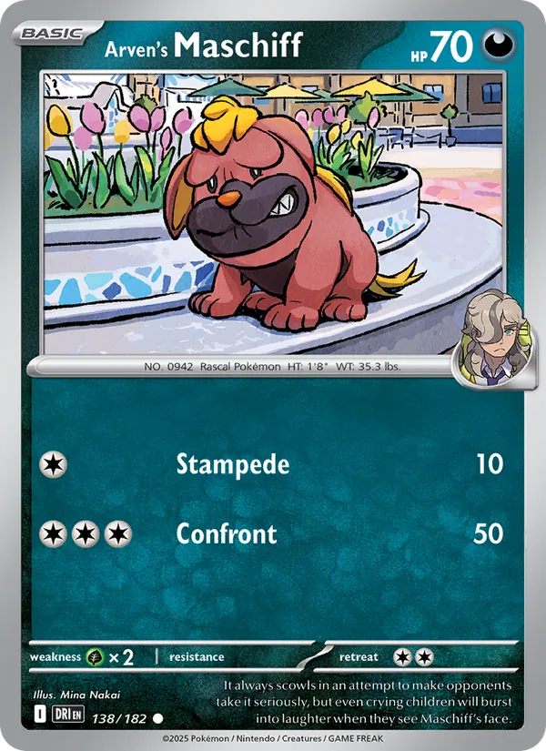 Arven's Maschiff - Destined Rivals - #138 - Near Mint - Pokemon Card