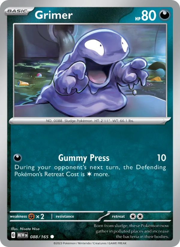 Grimer #88/165 Scarlet & Violet 151 Near Mint Pokemon Card