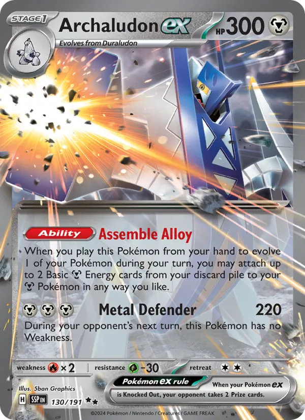 Archaludon ex - Surging Sparks - #130 - Near Mint - Pokemon Card