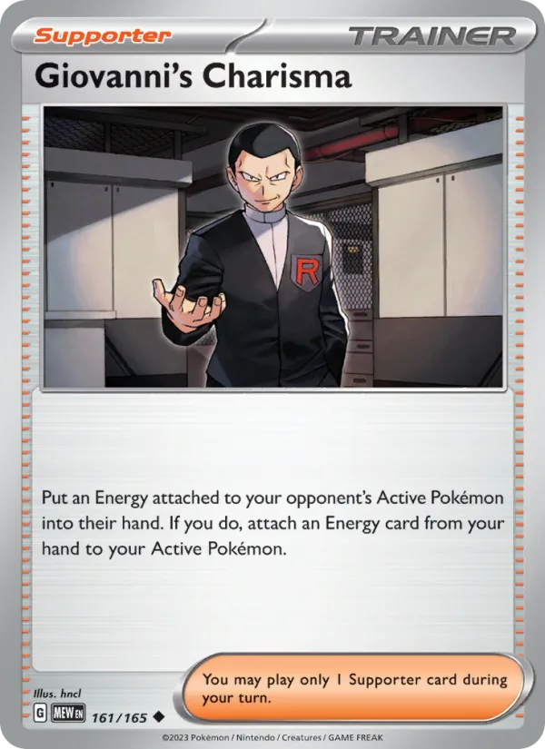Giovanni's Charisma #161/165 Scarlet & Violet 151 Near Mint Pokemon Card